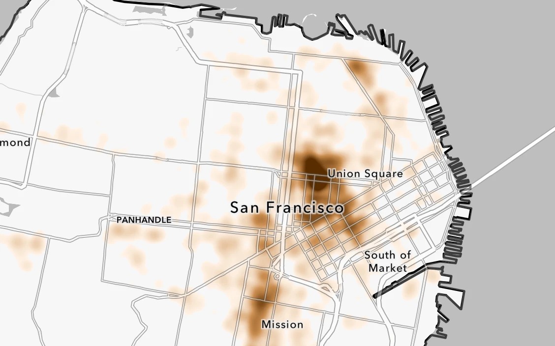 A student heatmap of San Francisco